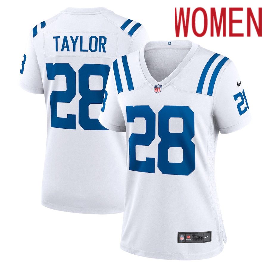 Women Indianapolis Colts #28 Jonathan Taylor Nike White Game NFL Jersey